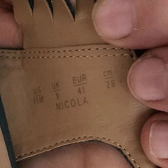 Franco Sarto open toe cork wedge sandals slingback women's 11 blue gray color - Picture 8 of 8